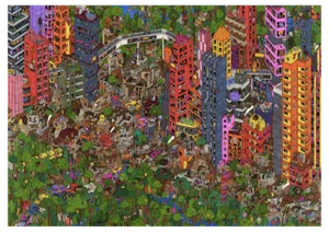 Guillaume Cornet, Jungle Metropolis, Ink on Paper, 2023
