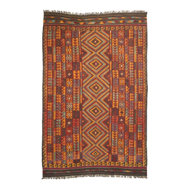 Vintage Afghan Ghalmouri Maimana Kilim Rug, 09'09 X 14'11 For Sale