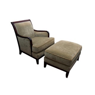 Milling Road Baker Chairs & Ottoman - A Pair For Sale
