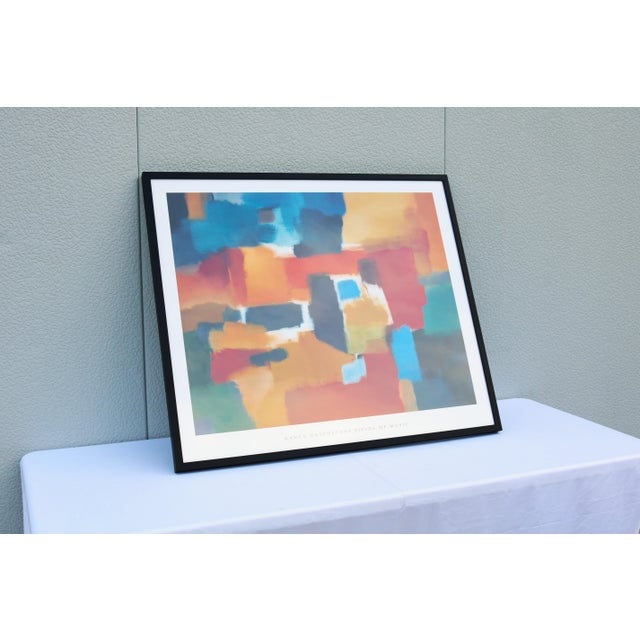 Blue Nancy Ortenstone Fields of Music Abstract Expressionism Artwork Print, Framed For Sale - Image 8 of 15