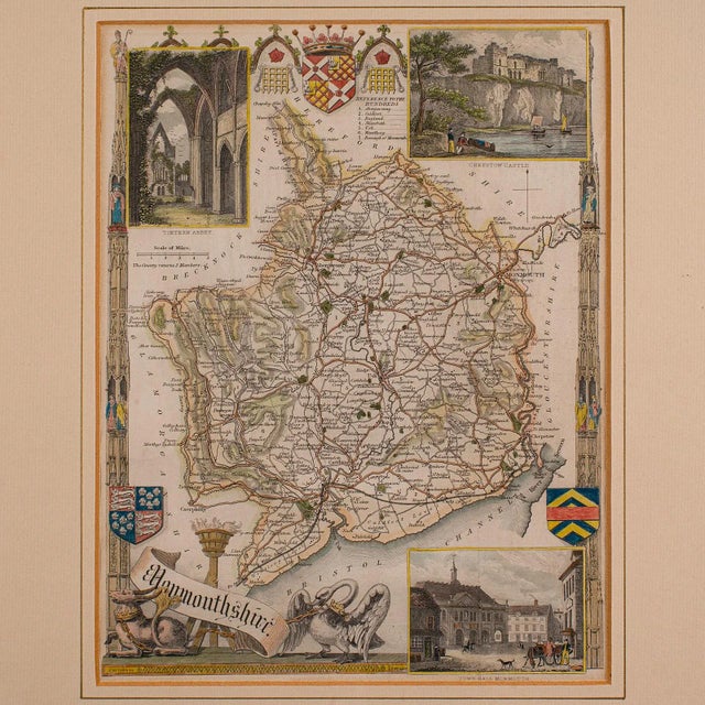 1860's Antique Lithography Map For Sale - Image 4 of 12