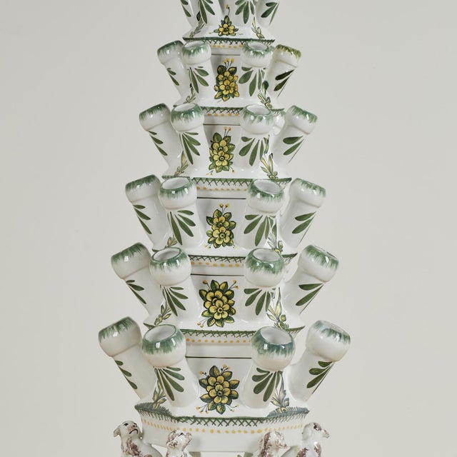 Mid-Century Modern Vintage Italian Porcelain Tulipiere For Sale - Image 3 of 15