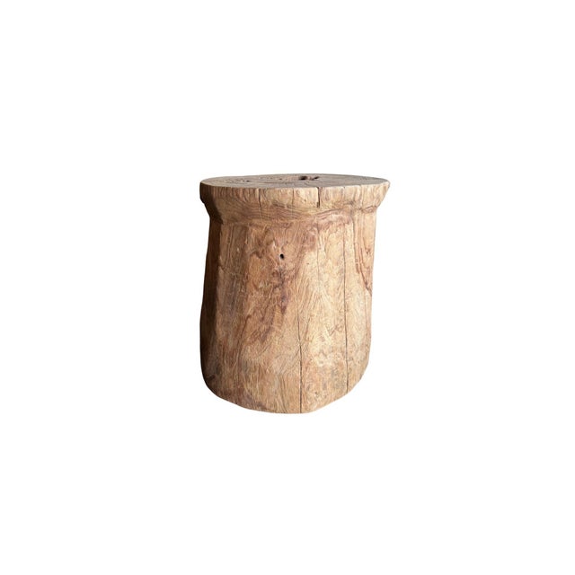 Wood 1970s Aged Javanese Teak Wood Side Table – Sculptural Organic Pedestal For Sale - Image 7 of 10