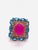 Bochic “Capri” Vintage Ruby & Blue Topaz Ring Set In 18K Gold & Silver For Sale - Image 9 of 11