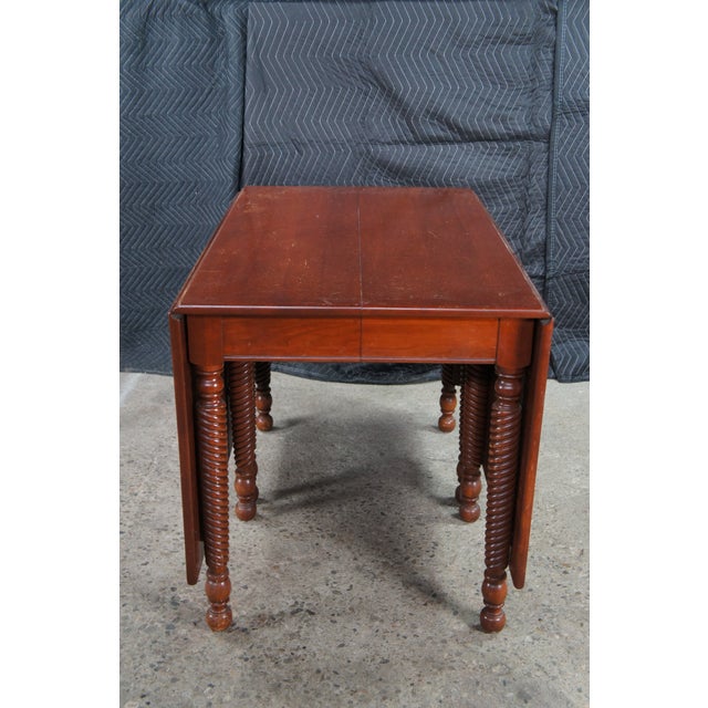1940s Willett Wildwood Cherry Drop Leaf Gateleg Farmhouse Barley Twist Dining Table For Sale - Image 6 of 15