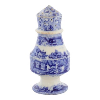 1850s Pearlware Willow Pepper Pot For Sale