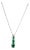 Oval Shape Drop Shape Emerald Diamond 18 Karat White Gold Chain Pendant Necklace For Sale