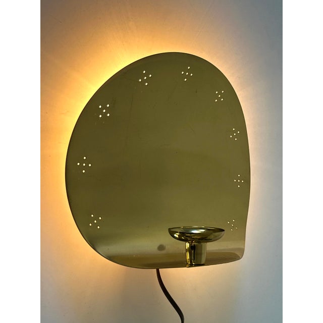 Mid-Century Brass Sconce with Candleholder from Boréns Borås, Sweden, 1970s For Sale - Image 10 of 18