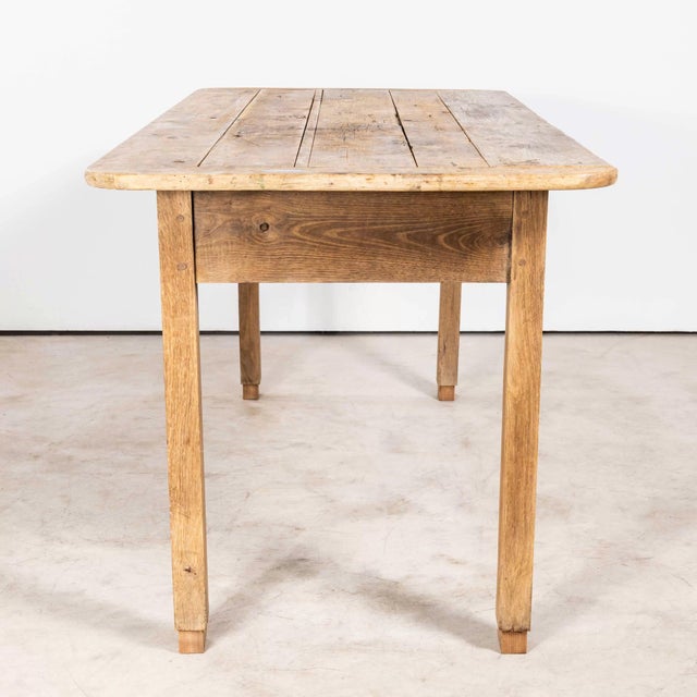 Brown Vintage French Farmhouse Table in Scrubbed Pine, 1950s For Sale - Image 8 of 15