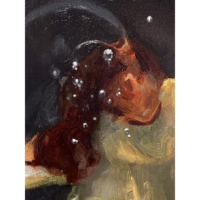 Early 21st Century Adrift by Ryan Morse | Oil on Cradled Board Painting of a figure floating in dark water For Sale - Image 5 of 5