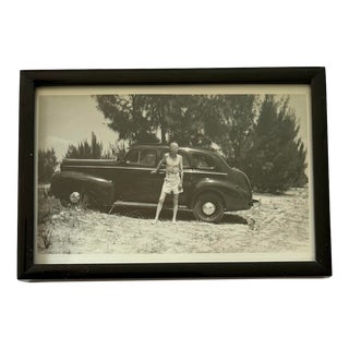 Framed Vintage Photo of Shirtless Man Smoking a Cigar For Sale