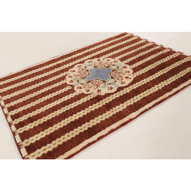 Art Deco Contemporary French Art Deco Style Geometric Brown Wool Rug, by Rug & Kilim, India For Sale - Image 3 of 9