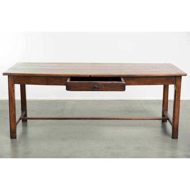 18th Century French Farmhouse Dining Table in Oak and Fruitwood For Sale - Image 3 of 14