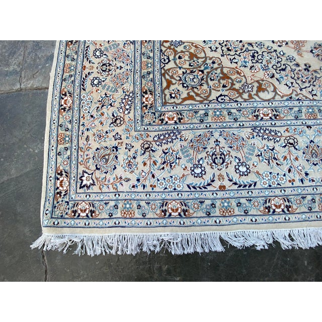 Persian Isfahan Silk Touch Hand Knotted Rug 9'6 X 12'9 Ft For Sale - Image 3 of 9