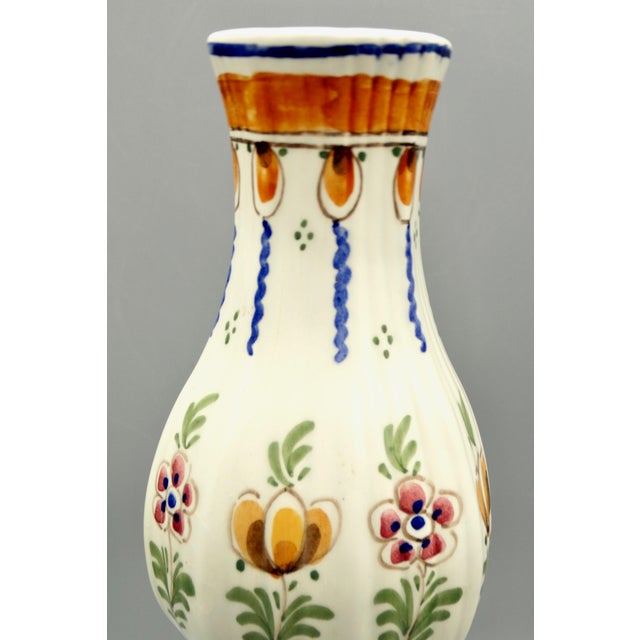 White Early Dutch Hand Painted Delft Chinoiserie Polychrome Vase With Birds For Sale - Image 8 of 12