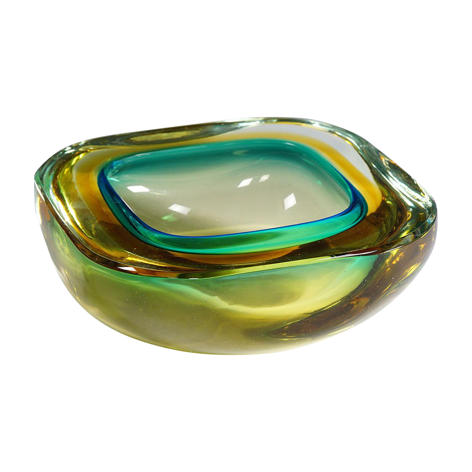 Vintage Green Glass Bowl 2.5