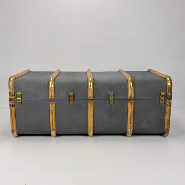 Vintage Steamer Trunk Case, 1940s For Sale - Image 6 of 11