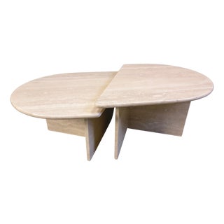 Vintage Travertine Coffee Tables, 1970s, Set of 2 For Sale