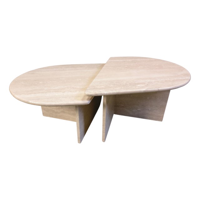 Vintage Travertine Coffee Tables, 1970s, Set of 2 For Sale