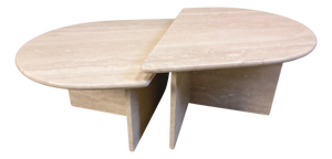 Vintage Travertine Coffee Tables, 1970s, Set of 2