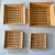 Perfect for display or used as wall decor. Set of 4 square stacking bamboo baskets. Each have a rim for perfect stacking....