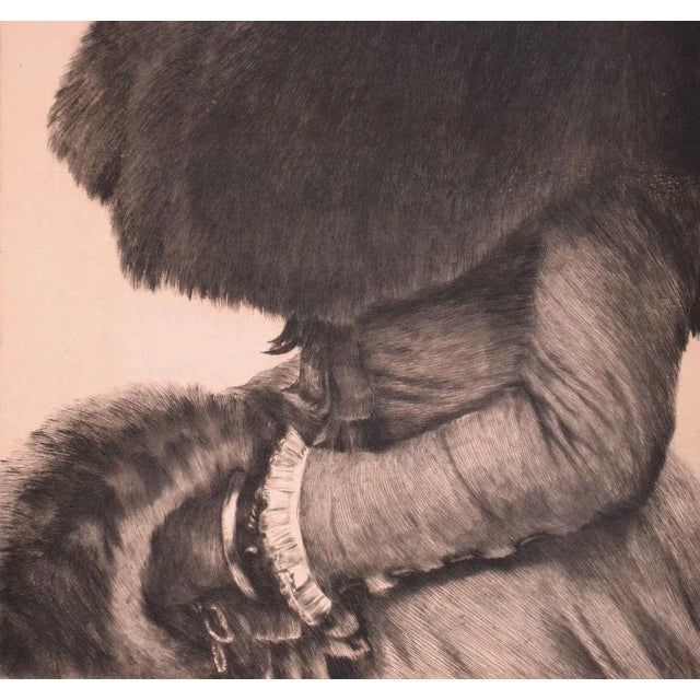 Promenade dans la Neige - Original Etching by J. Tissot - 1880 1880 For Sale - Image 3 of 6