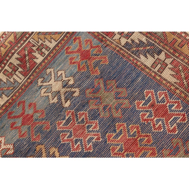 Antique Caucasian Kazak Rug With Geometric and Tribal Motifs 4'3" X7'6" For Sale - Image 13 of 13