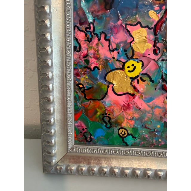 Serg Graff "Whose Tracks" Abstract Painting Framed Outsider Art Coa For Sale - Image 4 of 9