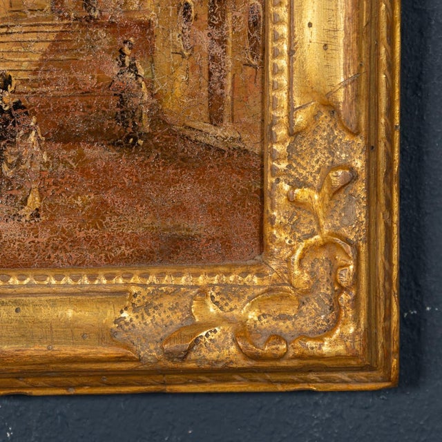 Aldo Grossi, Venetian Canal Scene, 1890s, Oil Paintings on Board, Framed, Set of 2 For Sale - Image 14 of 18