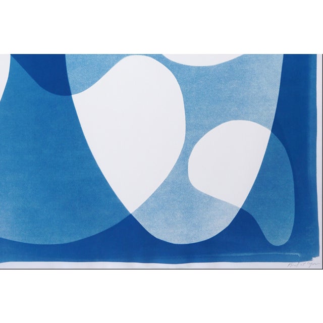 2025, Blue Modular Forms, Abstract Modern Diptych in Blue Tones, Handmade Cyanotype on Watercolor Paper by Kind of Cyan For Sale - Image 10 of 10
