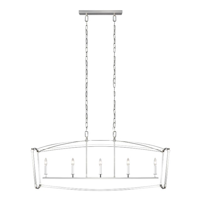 Sean Lavin by Visual Comfort Studio Thayer Linear Chandelier, Polished Nickel For Sale