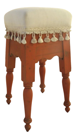 English Turned Leg Painted Tall Stool