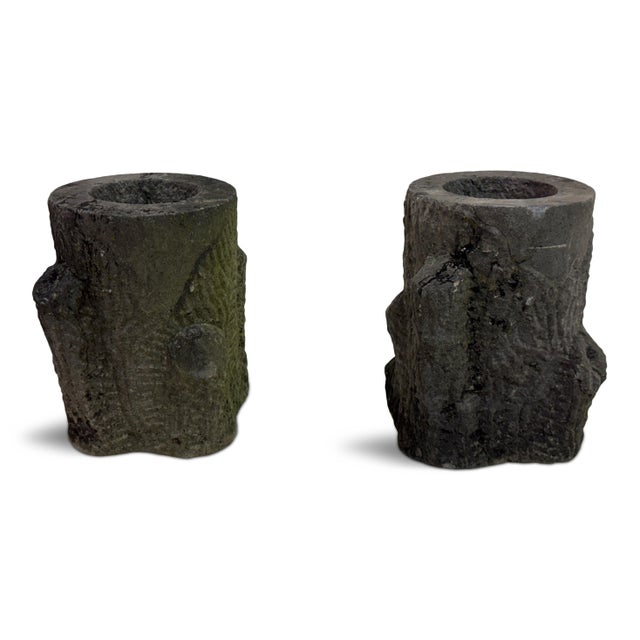 French Faux Bois Garden Stone Planters, 1950s, Set of 2 For Sale - Image 13 of 13