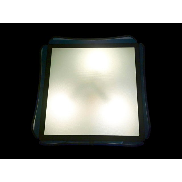 Blue Cut Glass Ceiling Lamp, Veca, 1970s For Sale - Image 9 of 13