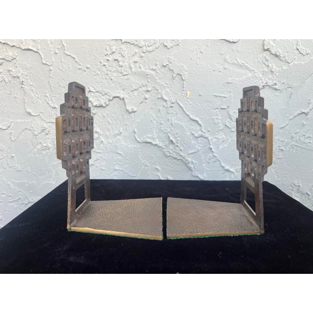 Mid-Century Modern 1969 Terra Sancta Guild Enamel Mosaic Cross Brass Bookends Set (Of 2) For Sale - Image 3 of 6
