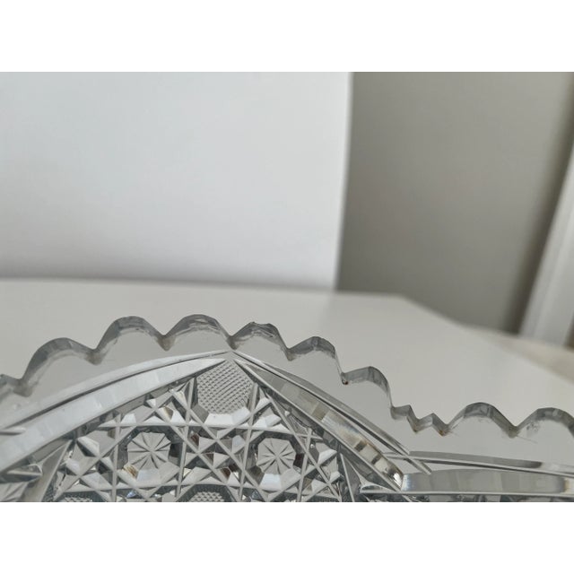 Antique American Brilliant Period Cut Glass Crystal Daisy & Harvard Fruit Bowl For Sale - Image 11 of 12