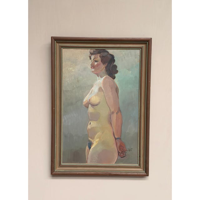 1940s Gustaf Gunnar Johansson, Nude Study., 1945, Oil on Panel, Framed For Sale - Image 5 of 11