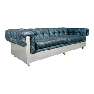 1970s Mid Century Chrome Sofa by Milo Baughman