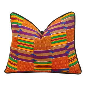Adwa Vintage African Kente Pillow Cover