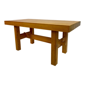 Swedish Chunky Pine Dining Table, 1970s