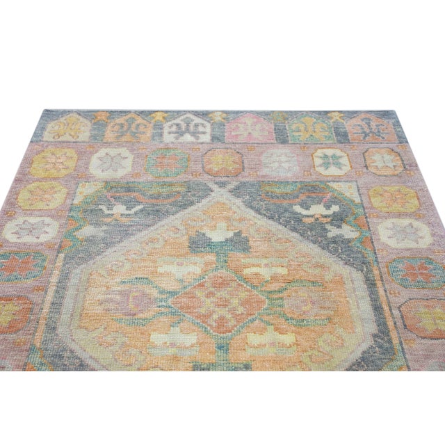 Textile Modern Turkish Oushak Rug 4'2" x 6'3" For Sale - Image 7 of 10