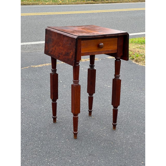 Antique New York Sheraton One Drawer Stand 1800 For Sale In Boston - Image 6 of 6