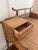 Vintage British Colonial Style Faux Burnt Bamboo and Grasscloth Pagoda Desk For Sale - Image 4 of 4