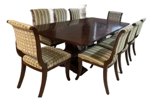 Emanuel Morez Country Trestle Wood Extension Dining Table