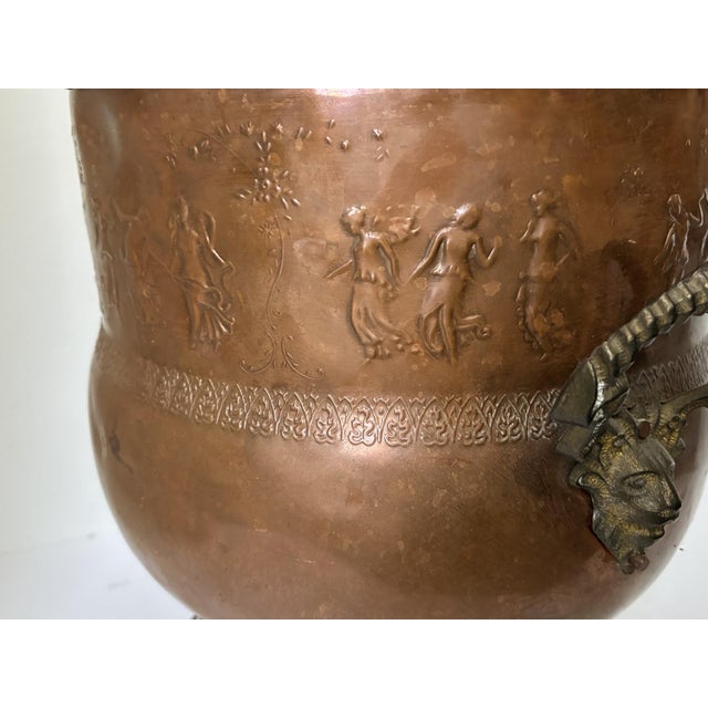 Vintage French Art Nouveau Copper Brass Planter Jardiniere | Pot | Champagne Bucket For Sale - Image 9 of 16