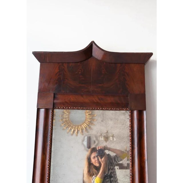 Early 19th Century Antique French Mirror in Mahogany, 1820s For Sale - Image 5 of 12