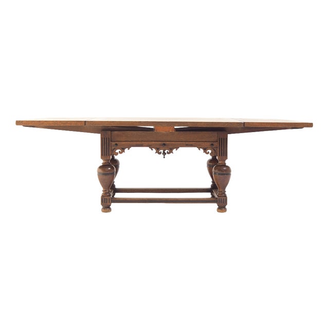 Antique Dutch Draw-Leaf Oak Table, 1850 For Sale