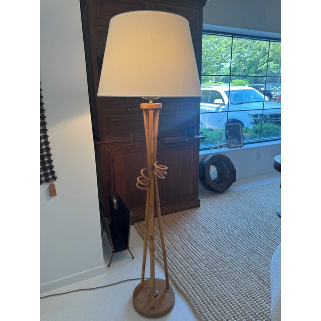 Mid-Century Modern Vintage, Mid Century Modern Bamboo Floor Lamp For Sale - Image 3 of 12