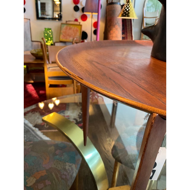 1957 Engholm & Willumsen for Fritz Hansen Teak Tray-Top Folding Side Table For Sale - Image 14 of 14