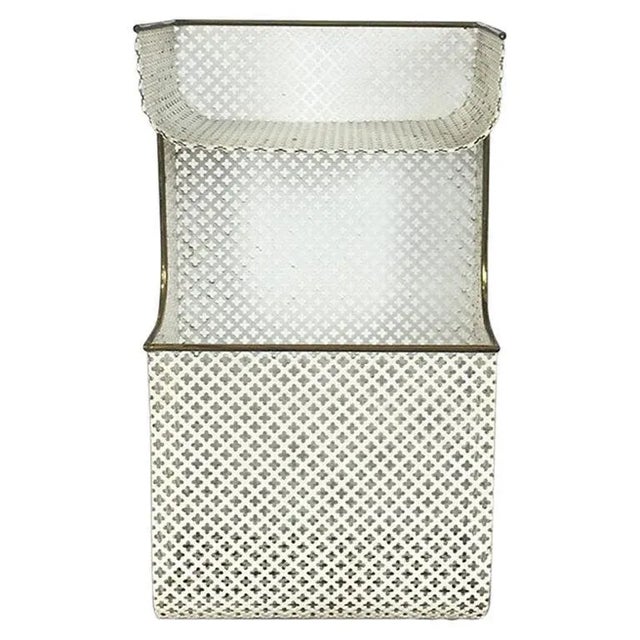 Metal and Brass Storage Box in style of Mathieu Matégot, France, 1960s For Sale - Image 9 of 9